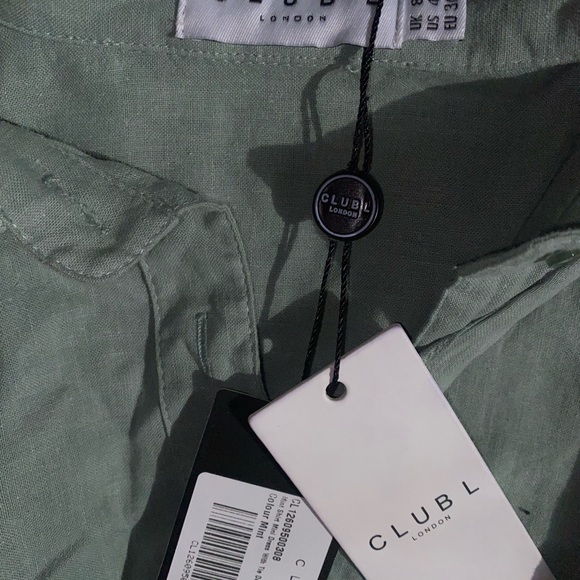 Club London Mint Linen Dress - Picture 3 of 6